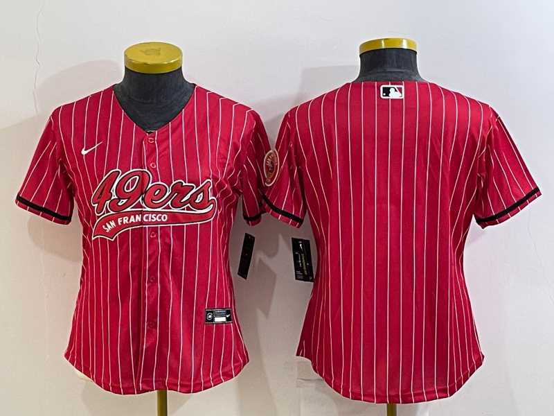 Womens San Francisco 49ers Blank Red With Patch Cool Base Stitched Baseball Jerseys->women nfl jersey->Women Jersey